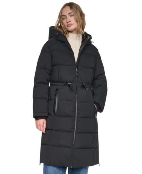Женская куртка DKNY Hooded Puffer Anorak, цвет: Чёрный