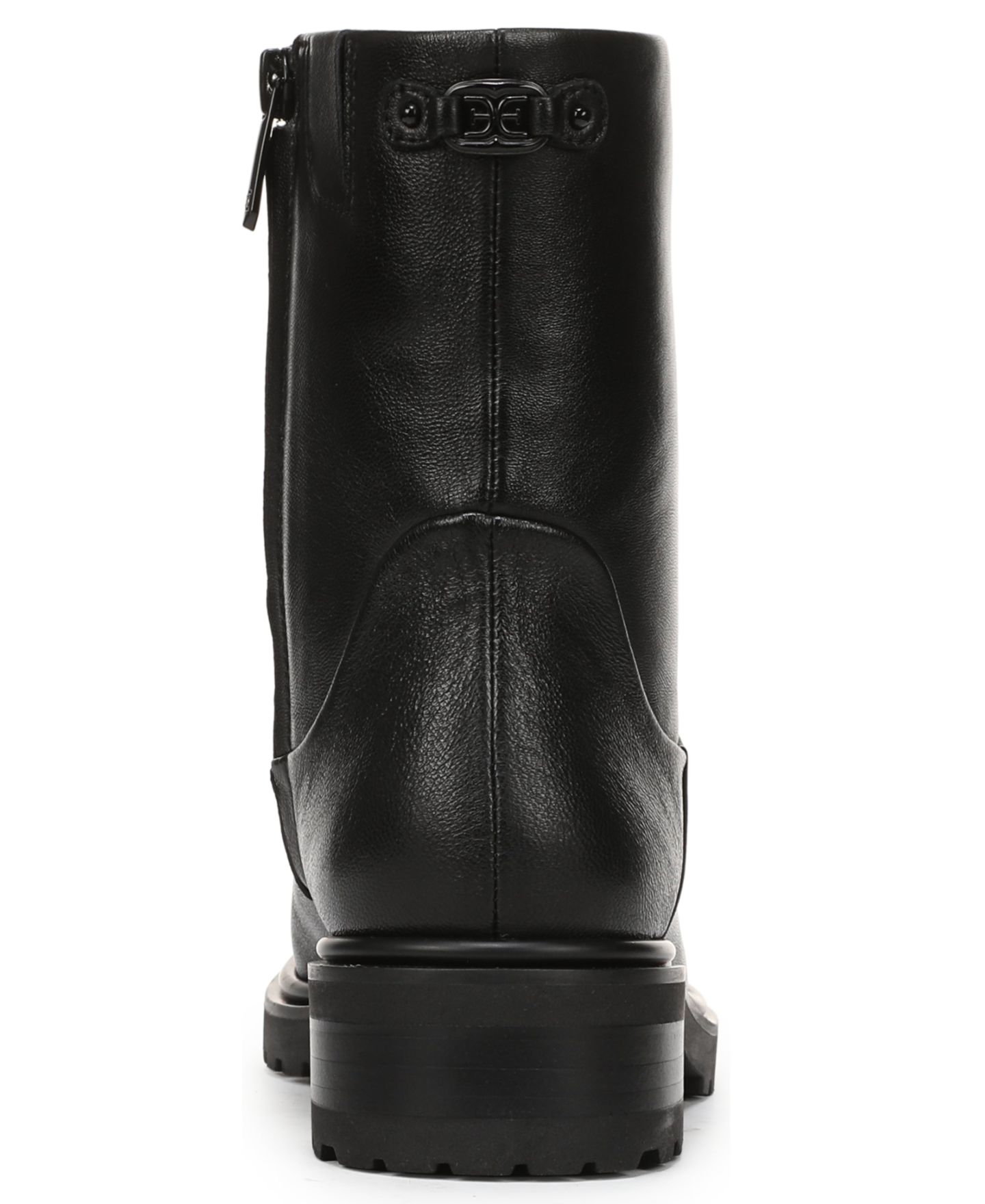 Женские ботинки Sam Edelman Sky Zip Short Block Heel, цвет: Чёрный кожаный — фото 3