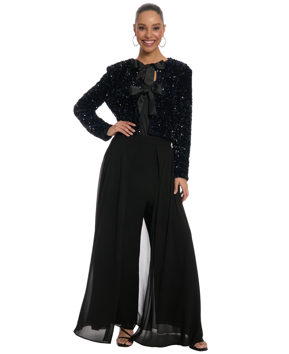 Muse Women's Wide-Leg Chiffon Overlay Pants