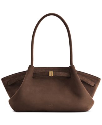 Hana Wide Suede Fabric Extra-Large Tote Handbag