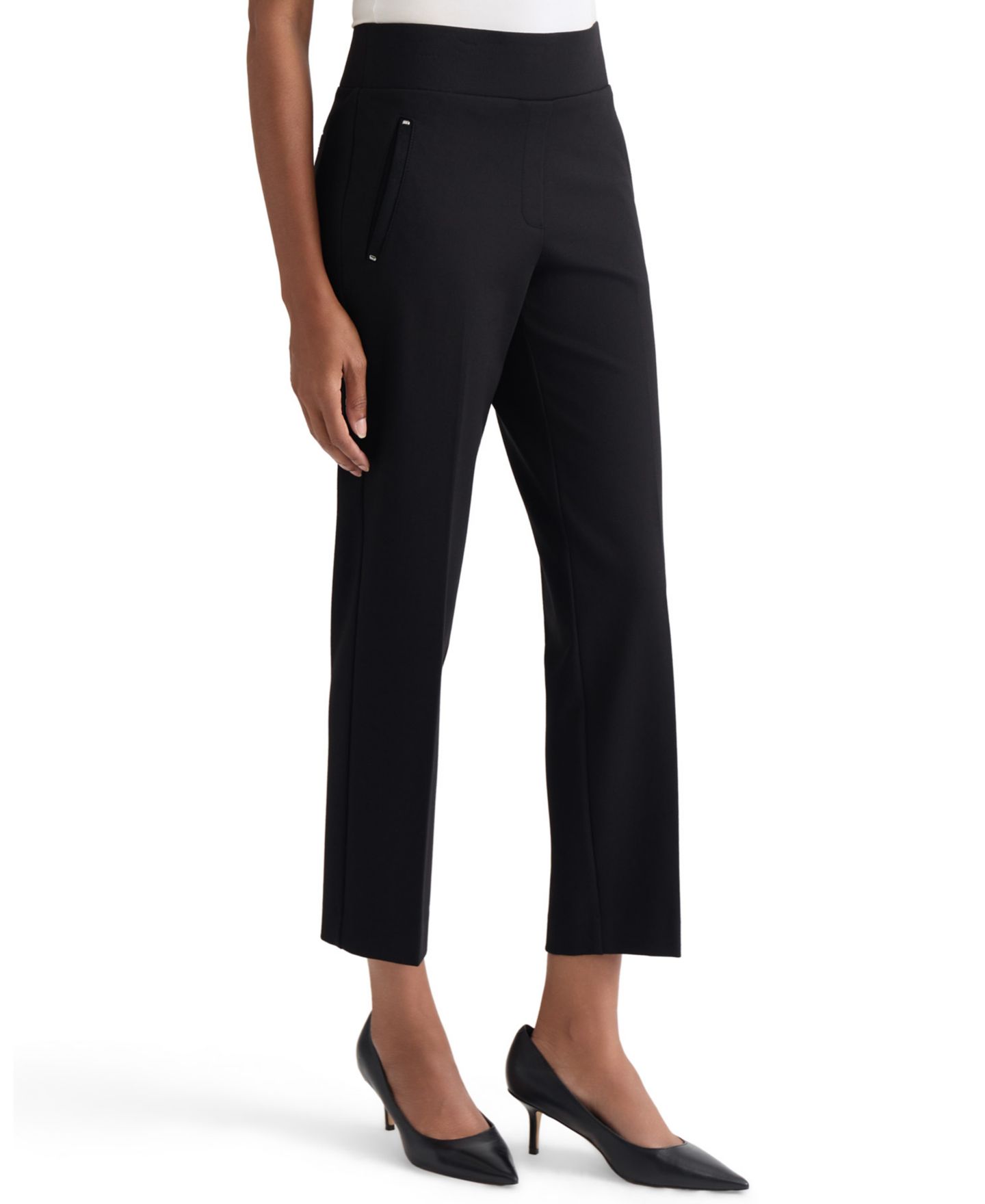 Женские брюки Jones New York High-Rise Pull-On Straight, цвет: Чёрный — фото 2