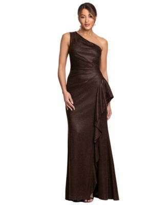 Women's One-Shoulder Glitter Long Dress