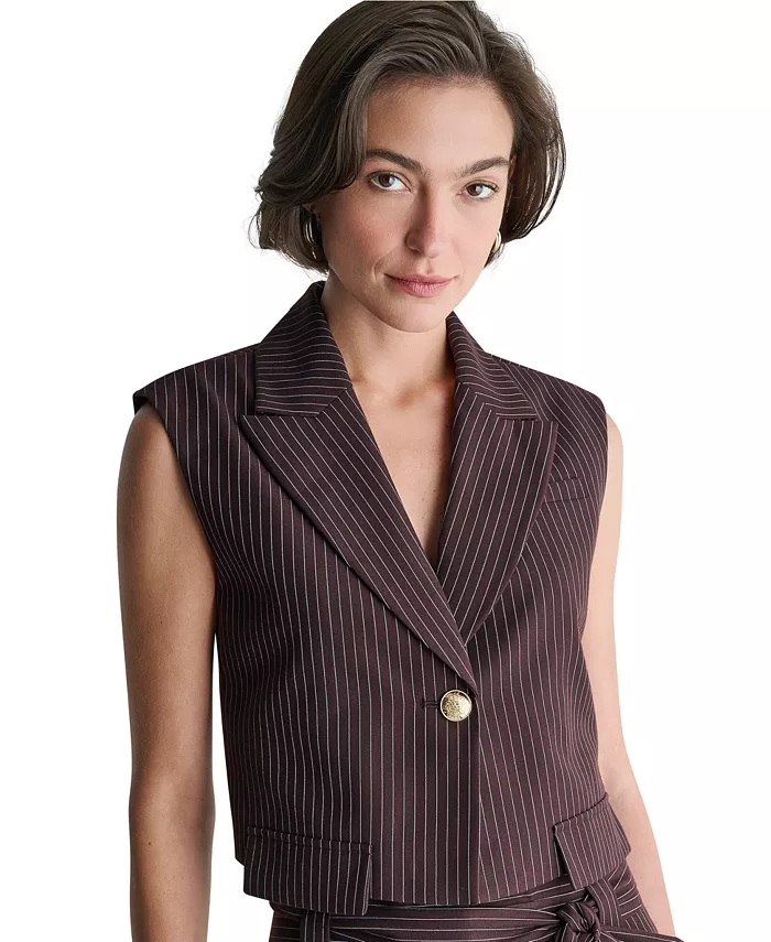 Women's Cropped Peak-Lapel One-Button Blazer - thumbnail 4