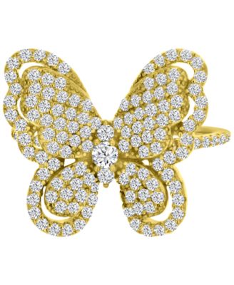 14k Gold-Plated Butterfly Statement Ring