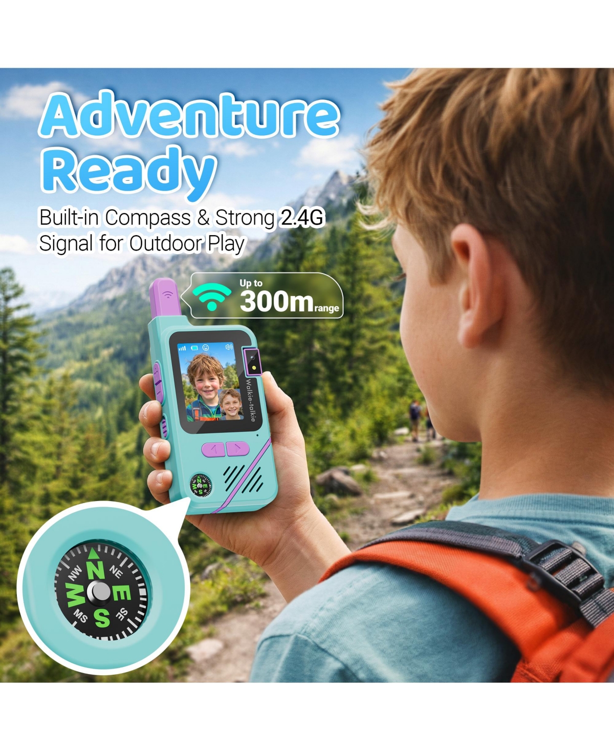 Contixo TK1 Kids Walkie Talkies 2-Pack, Video and Voice Communication Toy, Flashlight, Changer, Rechargeable