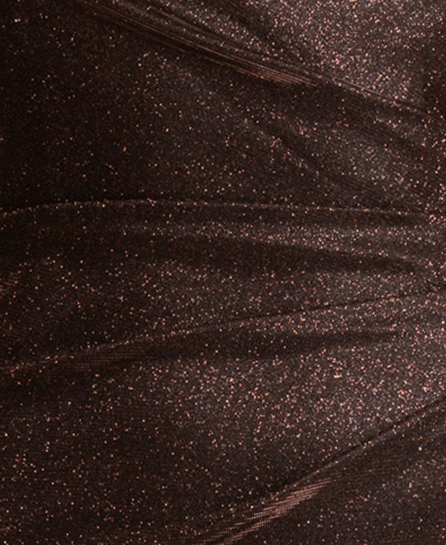 Женские платья XSCAPE Petite Glitter Galaxy One-Shoulder Ruched Gown, цвет: Коричневый — фото 5