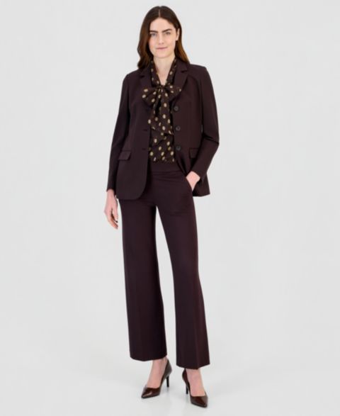 Женские комплекты Anne Klein Blazer, Tie-Neck Top & Pants, цвет: Золотой
