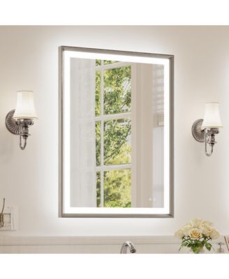 LED Bathroom Mirror with Front and Backlight, Adjustable Color Temperature and Brightness and Shatterproof Glass, Anti-Fog and Memory Function