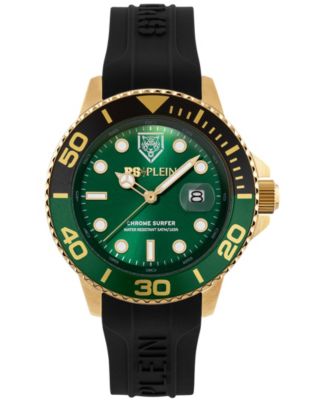 Chrome Surfer Men's Quartz Round IP Yellow Gold Case Watch 43mm