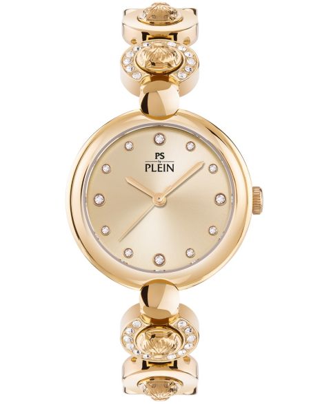 Женские часы Plein Sport Rebel Quartz Round IP Yellow Gold Case 32mm