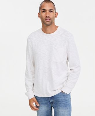 Men's Slub-Knit Long-Sleeve Pocket T-Shirt