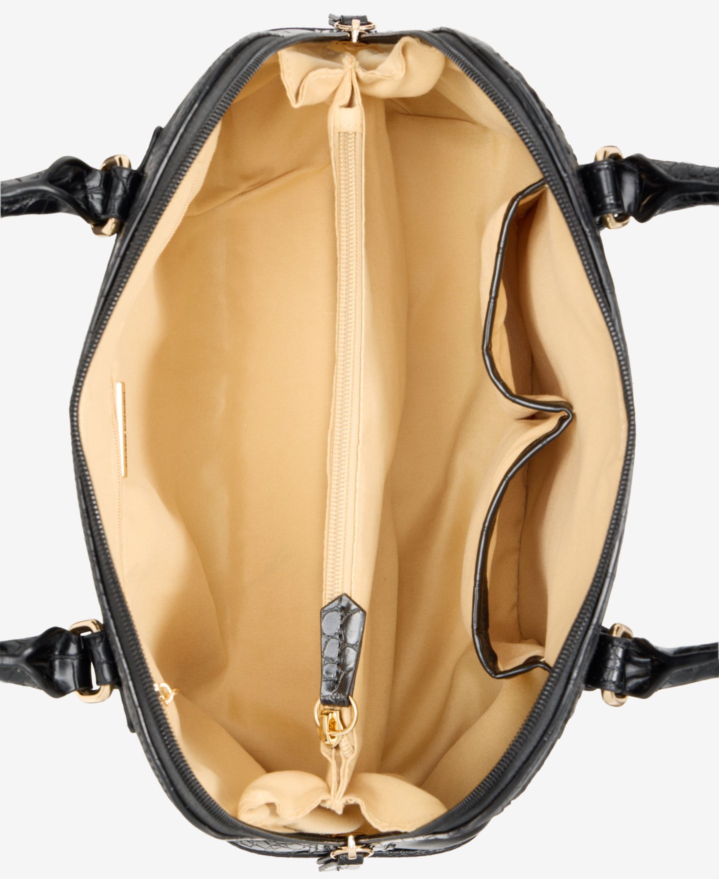 Женская сумка Giani Bernini Mixed Media Detailed Dome Satchel, цвет: Чёрный — фото 5