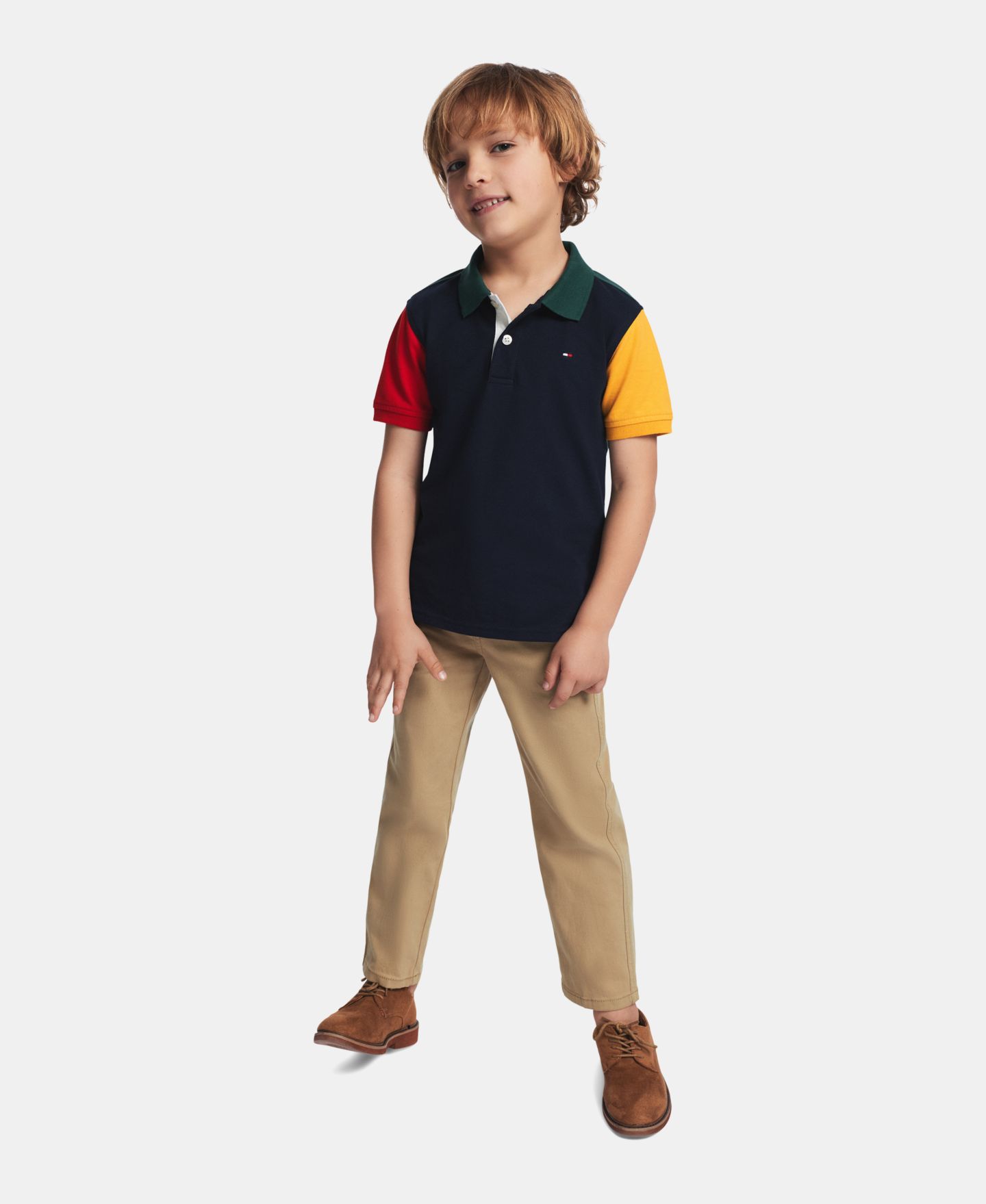 Поло Tommy Hilfiger Color-Blocked Short-Sleeve Polo Shirt для мальчиков, цвет: Тёмно-синий — фото 3