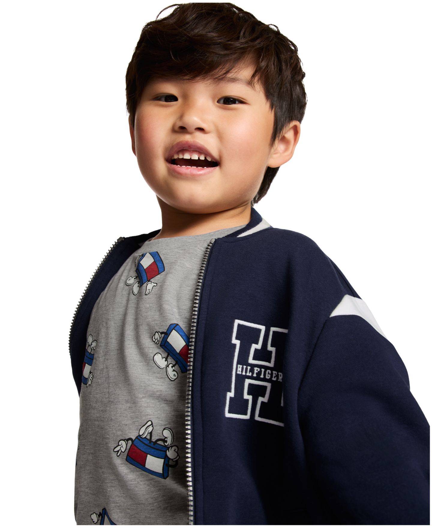 Куртка Tommy Hilfiger Collegiate Varsity Zip-Front Jacket для мальчиков, цвет: Тёмно-синий — фото 5