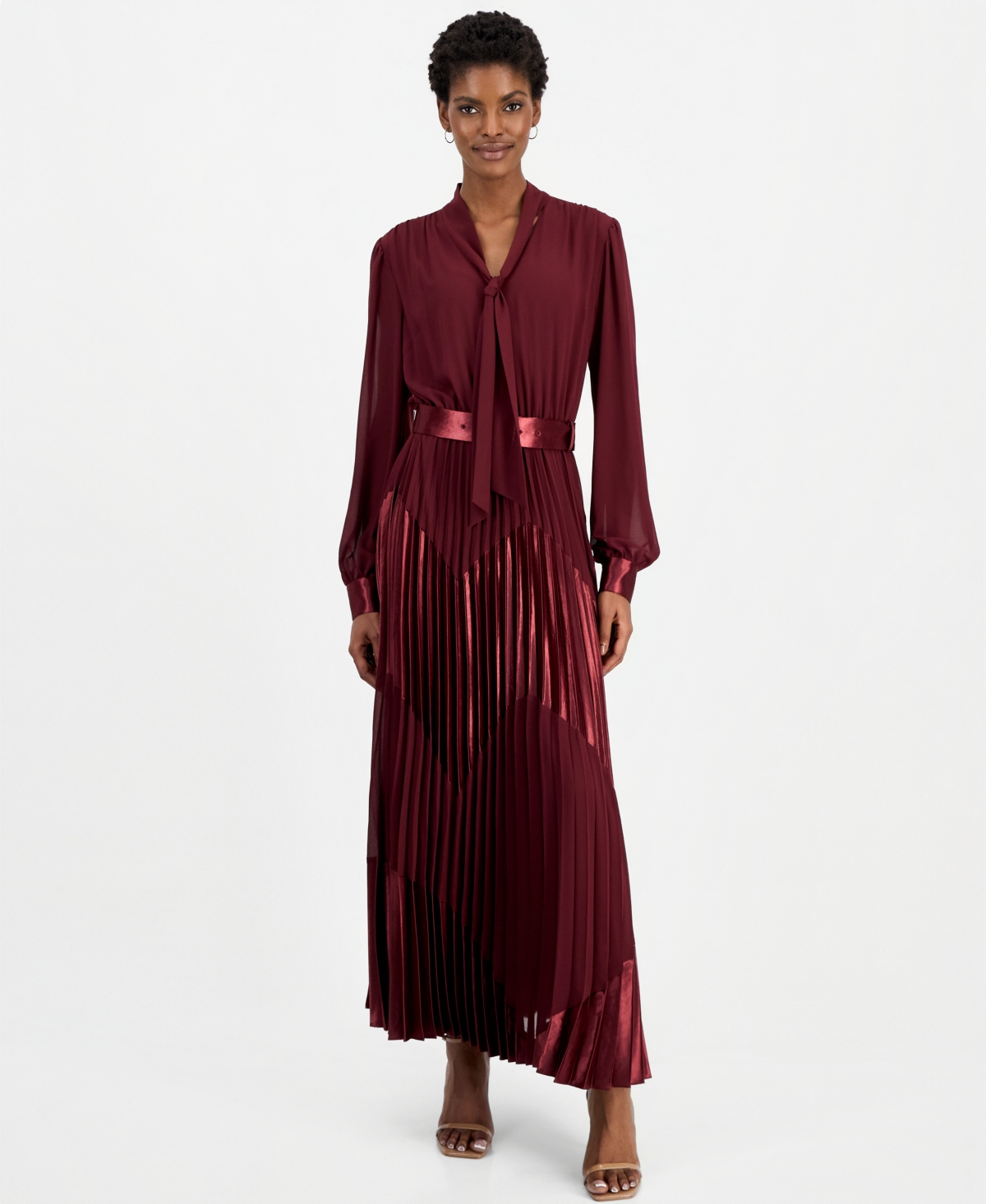 Elie Tahari Women's Carrie V-Neck Long-Sleeve Wedding-Guest Dress