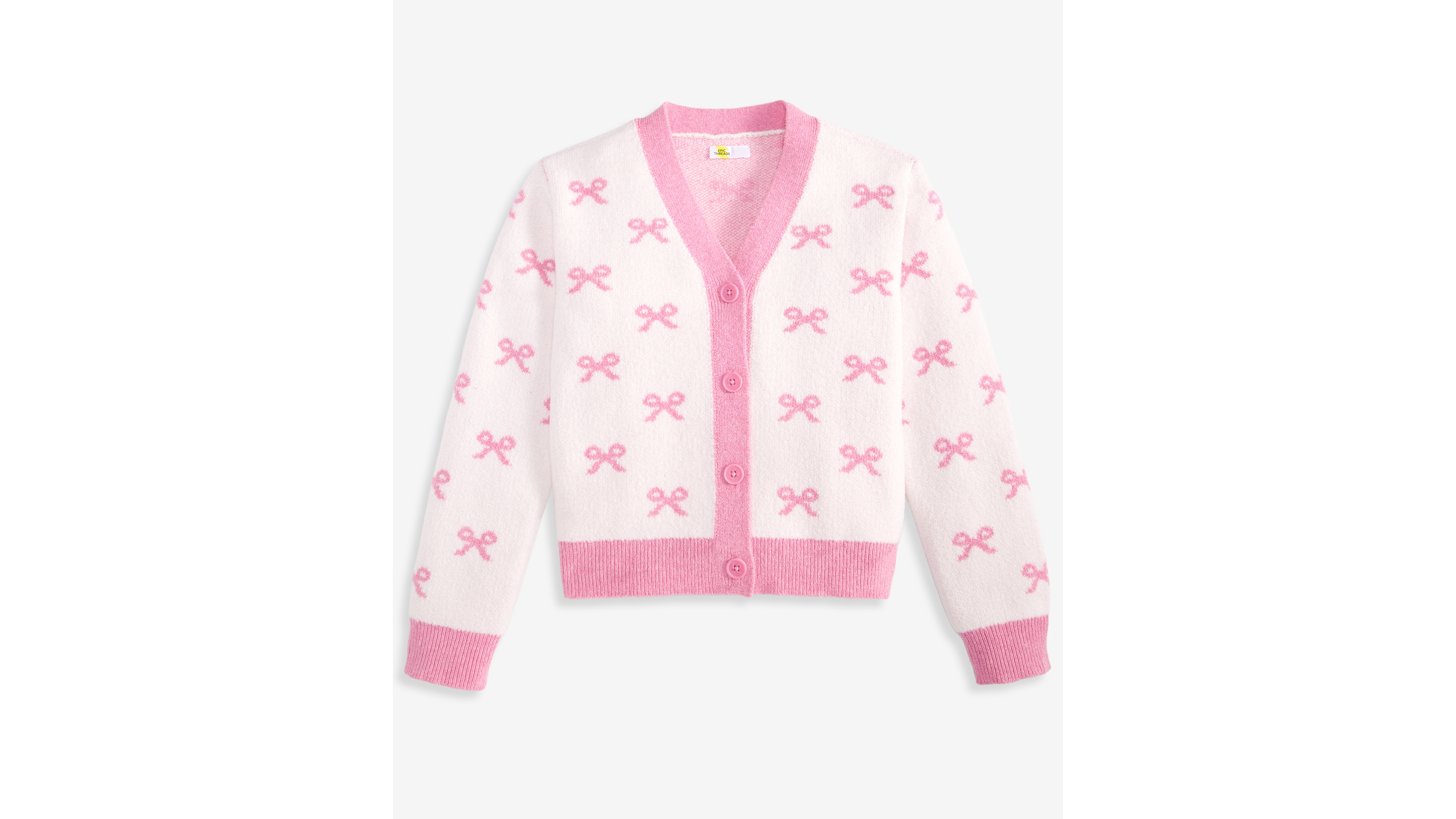 Epic Threads Girls 5-20 Bow Pattern Long-Sleeve Cardigan, Macy's Exclusive