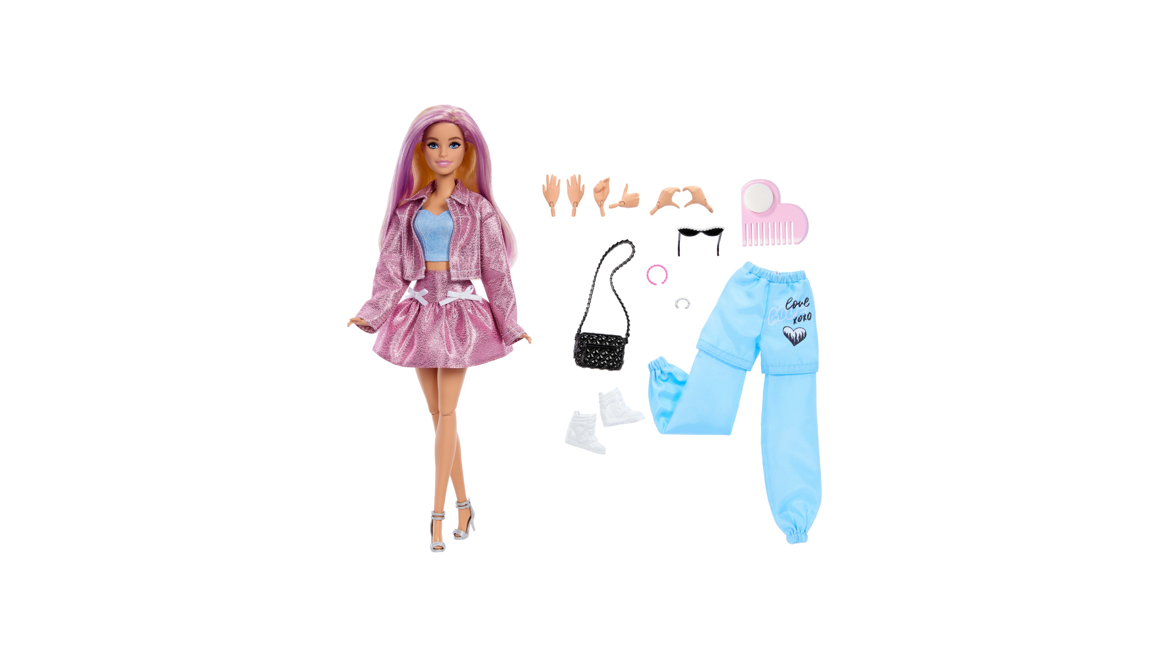Barbie Deluxe Style 11" Fashion Doll with Interchangeable Hands and Color-Change Hair, Ages 6+