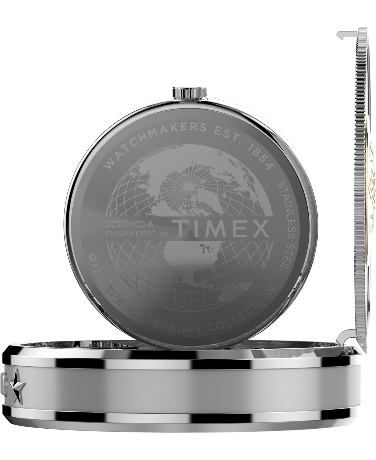 Timex Unisex Quartz Analog Silver-Tone Table Clock Watch 49mm