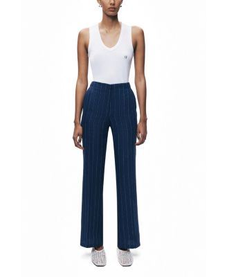 Women's Pinstripe Wide Leg Trousers