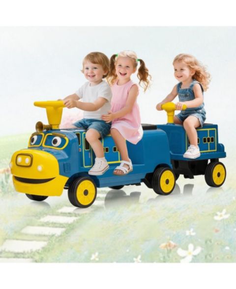 Детская игрушка homfan 12V 2-Seater Electric Ride-On Train, Trackless Design, от 3 лет, цвет: Синий