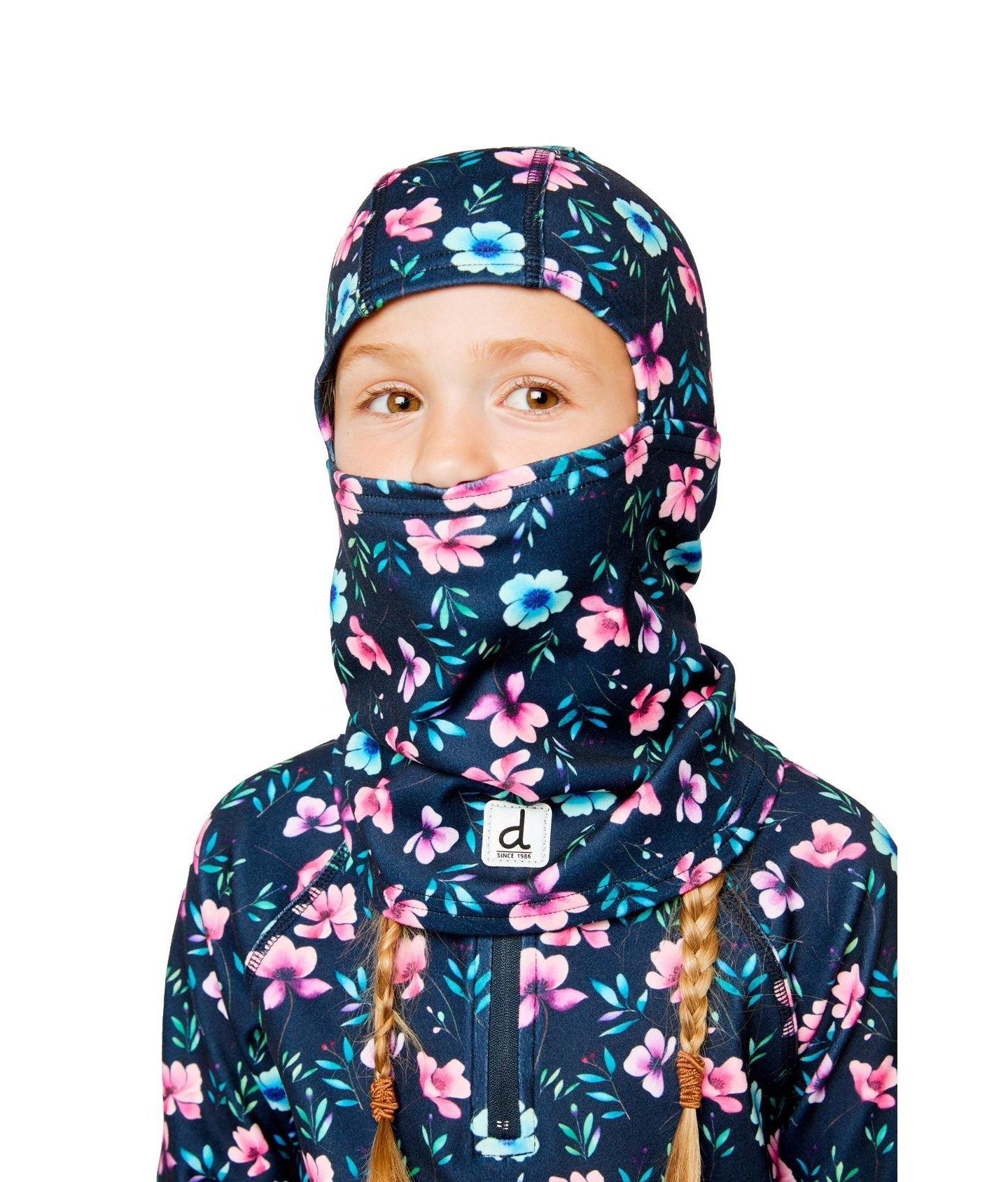 Балаклава Deux par Deux Brushed Jersey Balaclava для девочек, цвет: Синий с принтом — фото 2