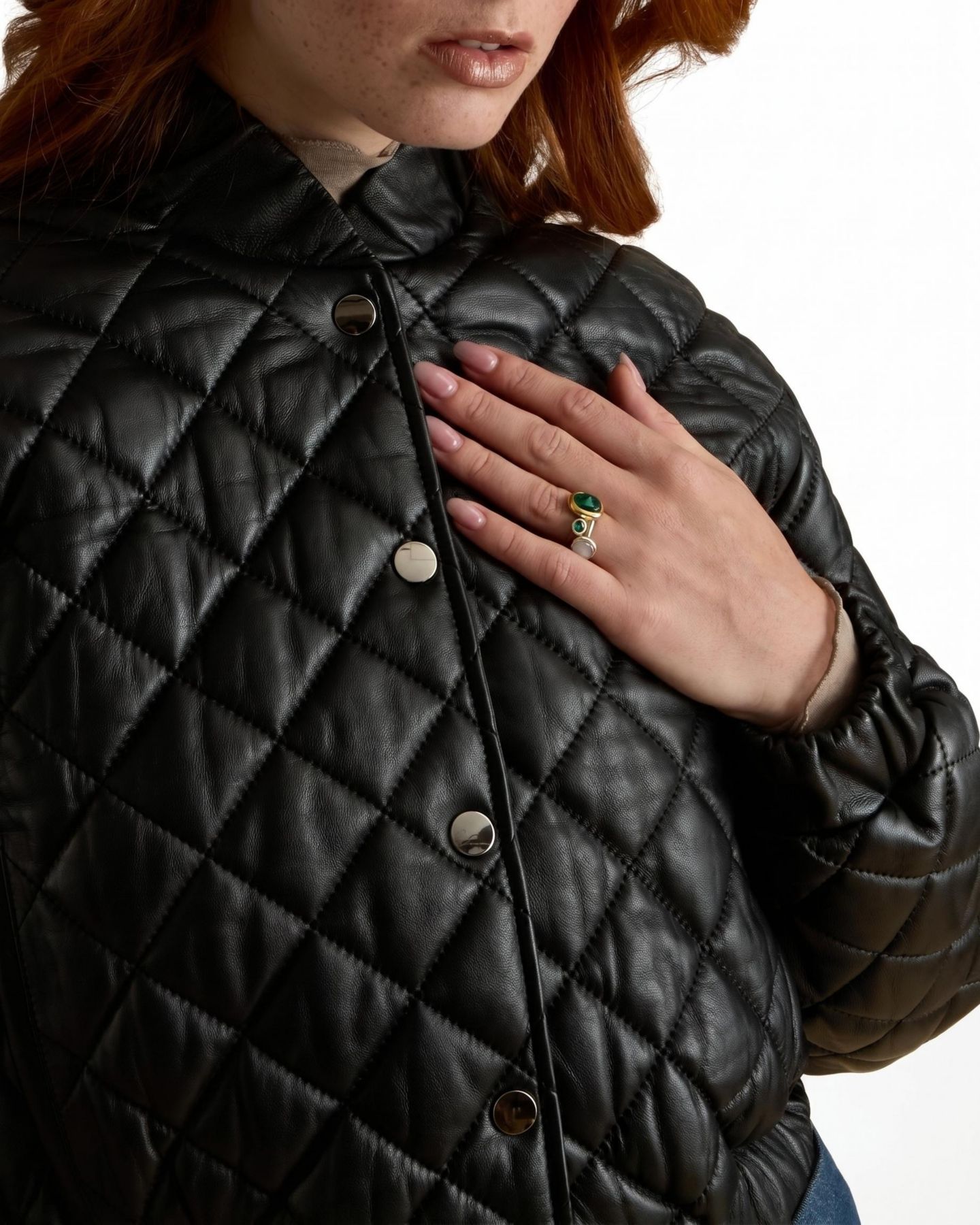 Женская куртка Furniq UK Aveline Quilted Leather, цвет: Чёрный — фото 5