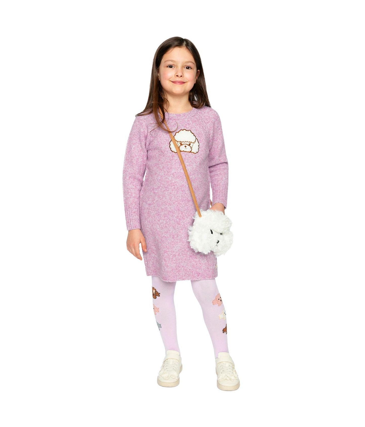 Платье Deux par Deux Poodle Knit Dress для девочек, цвет: Лавандовый — фото 2