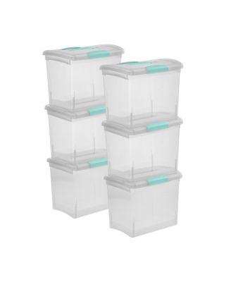 Large Nesting ShowOffs, Stackable Clear File Box with Lid, (6 Pack)