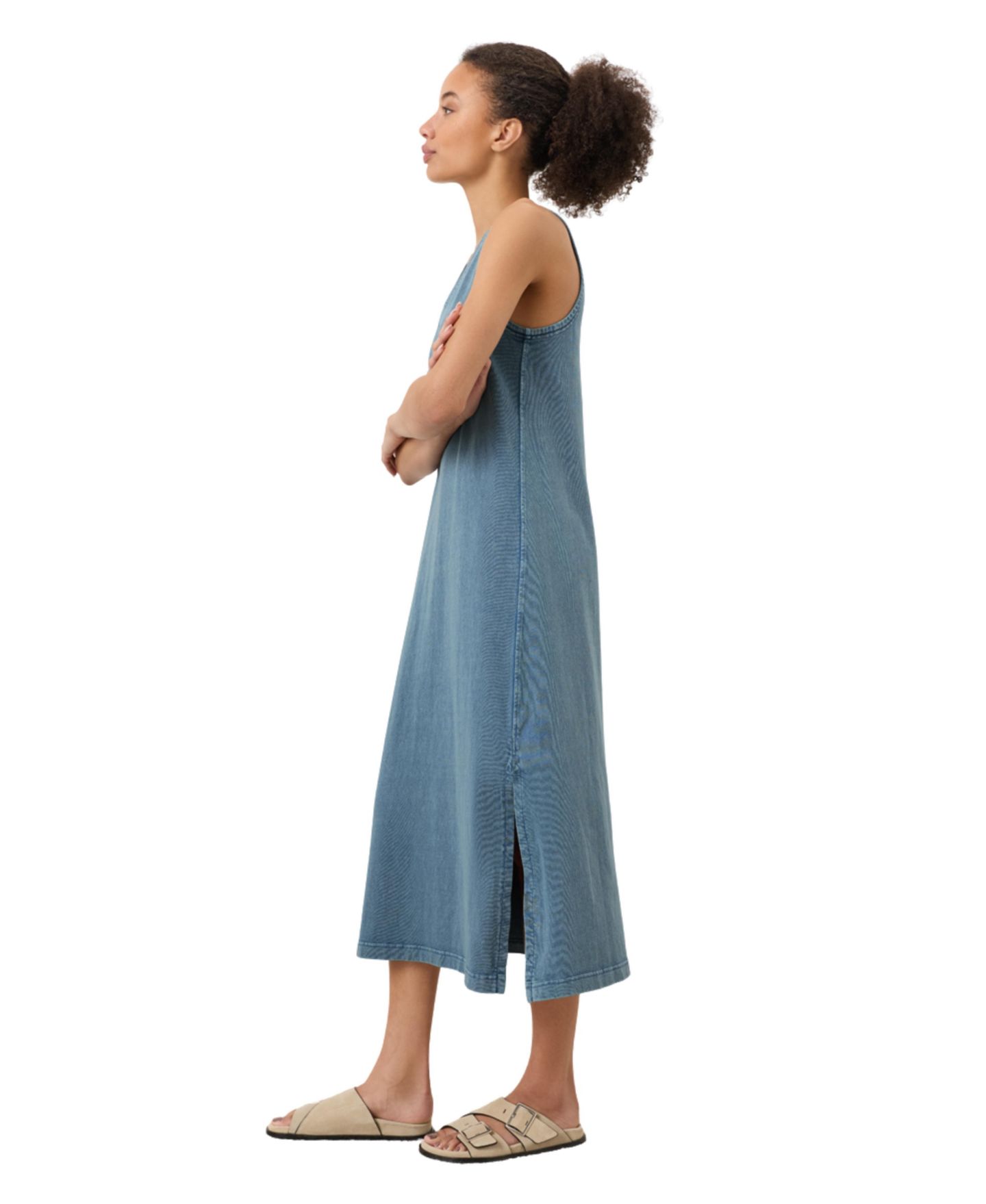 Женское платье Pact Organic Cotton Weekends Tank Dress, цвет: Потёртый синий — фото 3