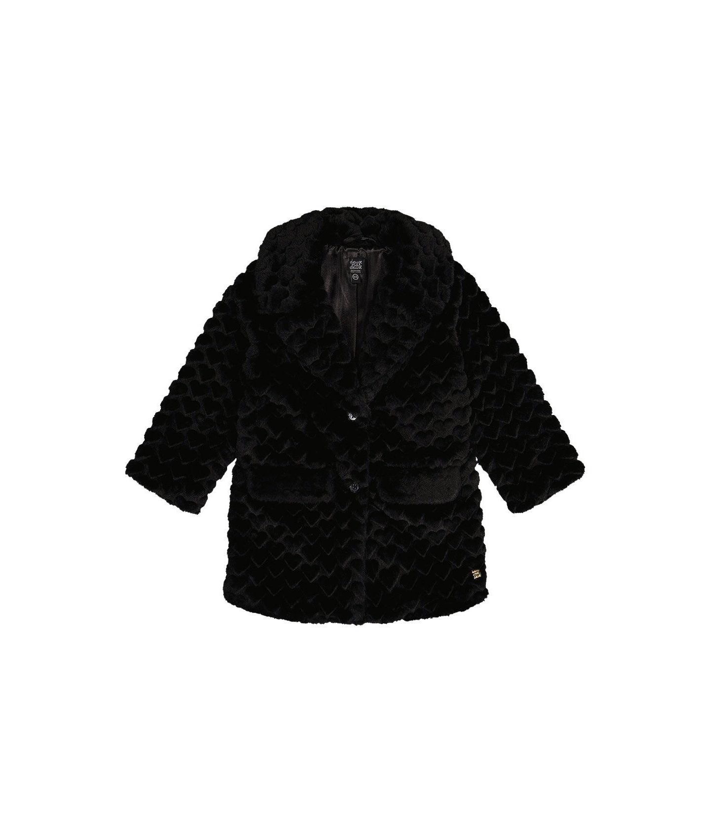 Куртка Deux par Deux (2-3 4-5) Faux Fur Long Coat для девочек-малышей, цвет: Чёрный — фото 1