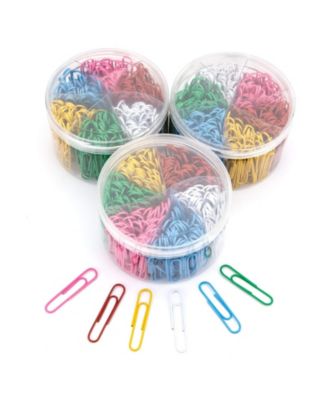 900 Pieces Vinyl Coated Paper Clips 6 Colors Office School Organizing