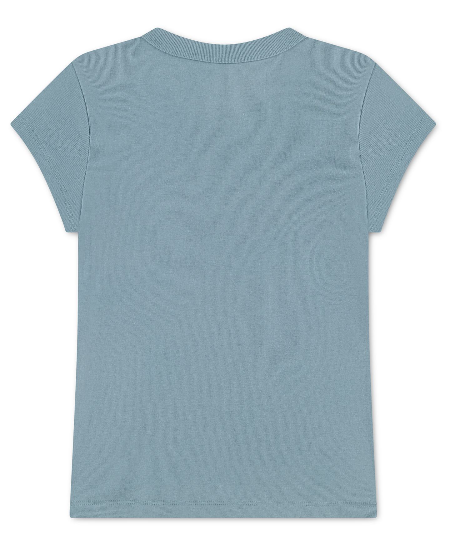 Футболка abercrombie kids Floral Logo Graphic Short-Sleeve T-Shirt для девочек, цвет: Синий — фото 2