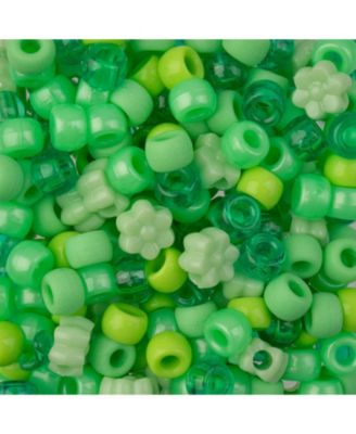 6x9mm Mix Plastic Pony Beads, 120g