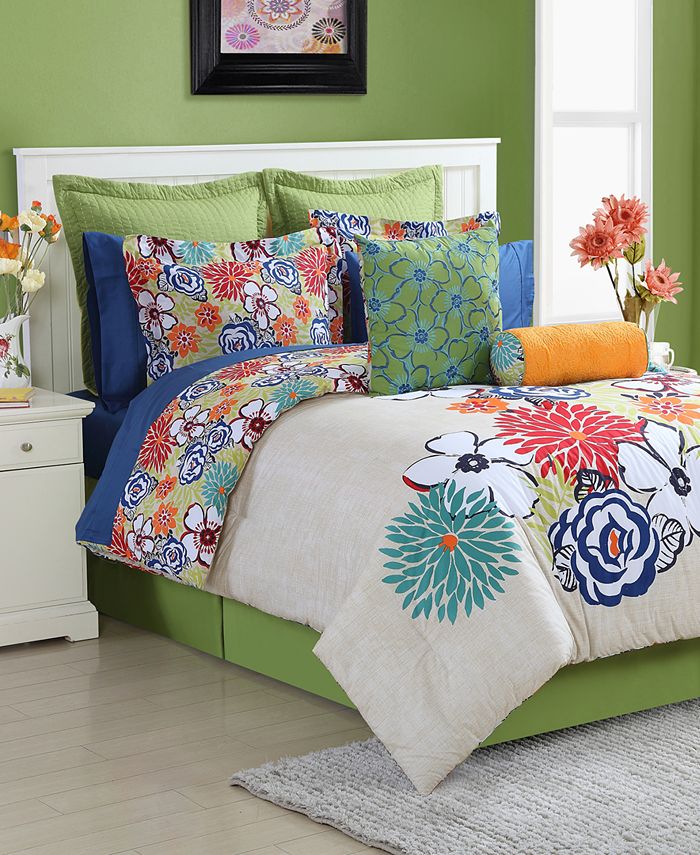 Fiesta Lucia Reversible Queen 4Pc. Comforter Set Macy's