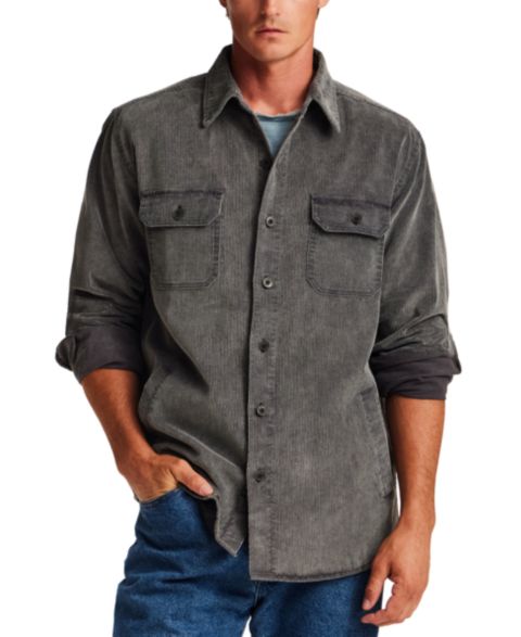 Мужская куртка Weatherproof Vintage Distressed Corduroy Overshirt, цвет: Угольный
