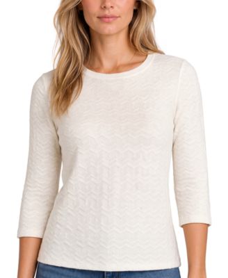 Women's Jacquard 3/4-Sleeve Knit Top