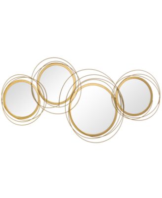 42.25 Inch Circle Mirror Modern Metal Wall Art for Living Room Bedroom Dining Room