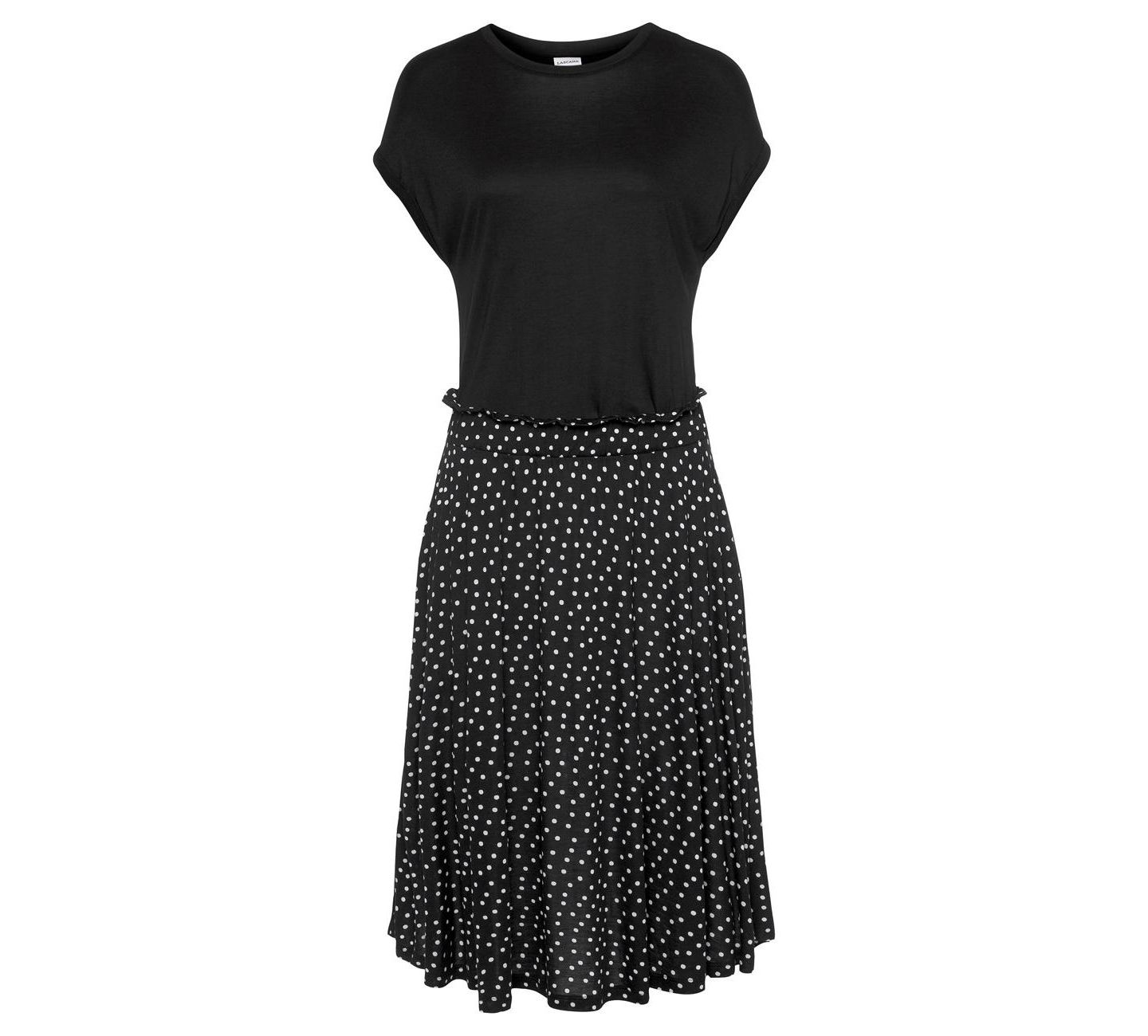 Женское платье LASCANA Viscose Polka-Dot Print 2-In-1 with Short — фото 4