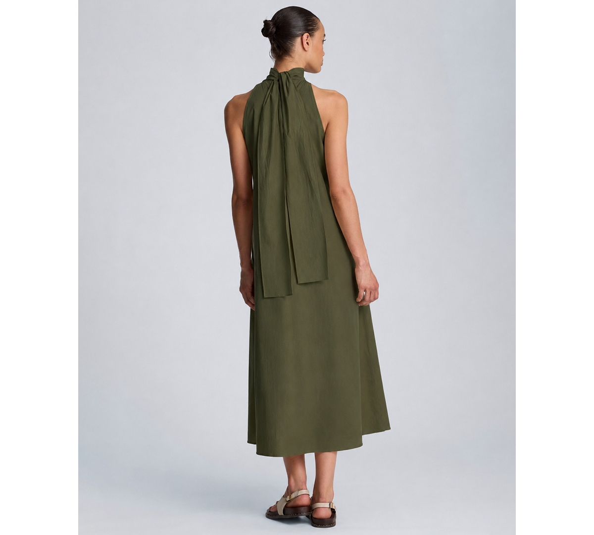 Kenneth Cole Women's Tie Back Halter Neck Midi Dress
