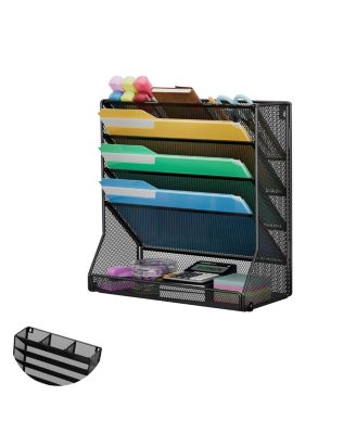 Metal Wall Desk File Organizer Adjustable Detachable Dividers