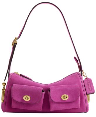 Originals Turnlock Haversack Medium Suede Shoulder Bag 27