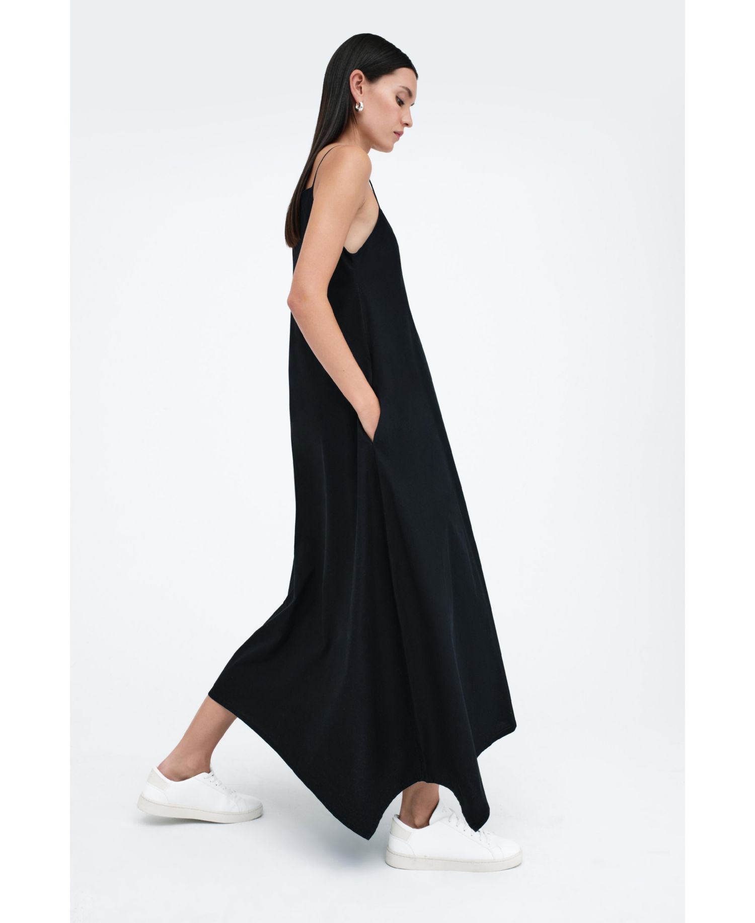 Women's Pelham Square-Neck Spaghetti-Strap Cotton A-Line Maxi Dress