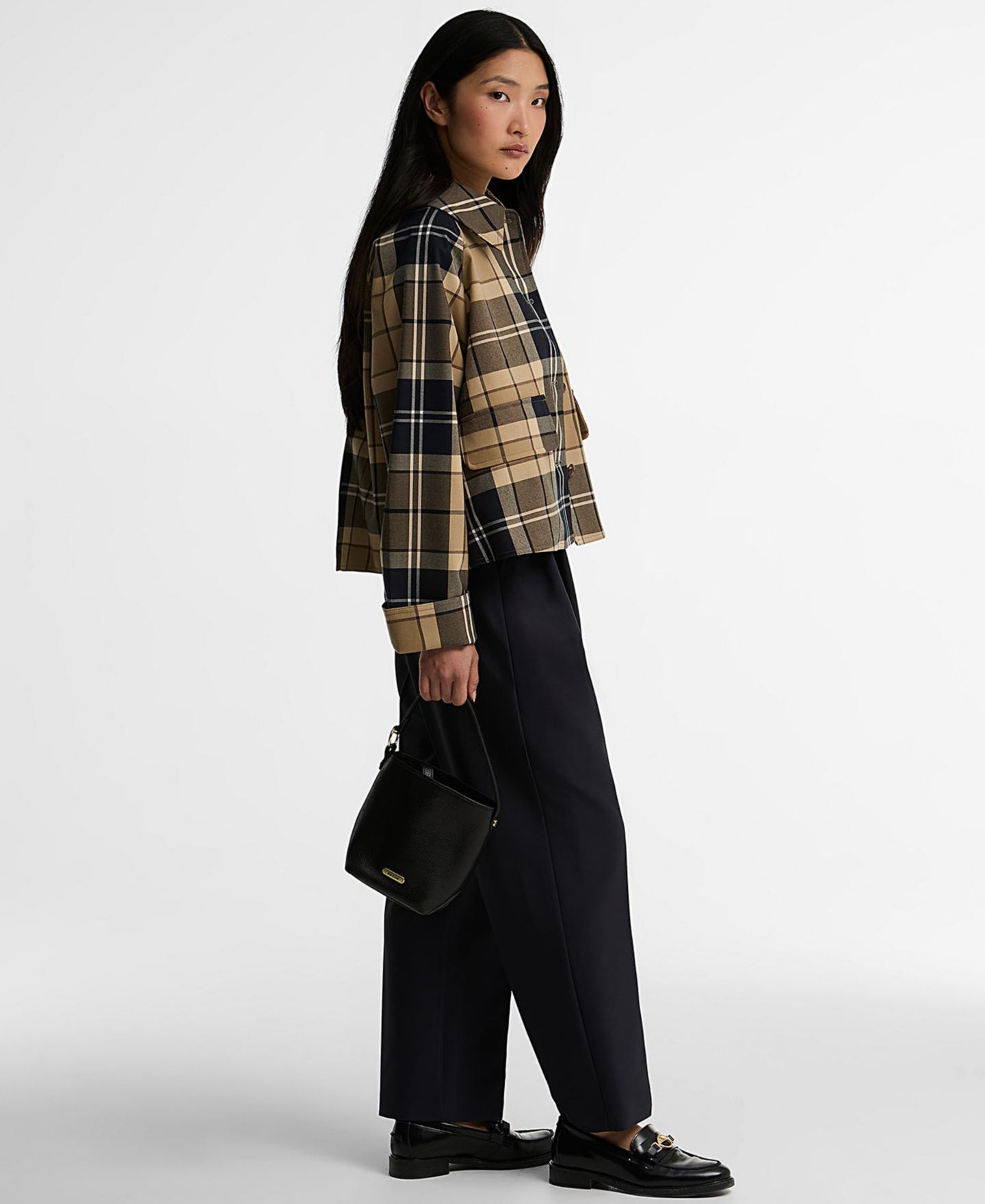 Женская куртка Barbour Delilah Plaid Cropped Work Jacket, цвет: Birchwood Dress — фото 2