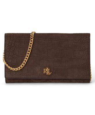 Crocodile-Embossed Medium Adair II Leather Crossbody Wallet