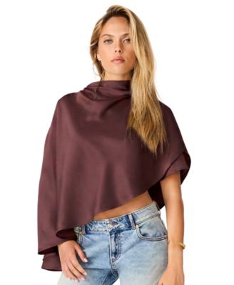 Women's Valery Asymmetrical Mock-Neck Satin Blouse