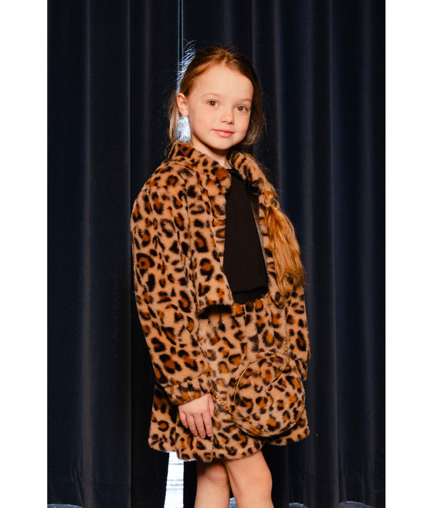 Сумка Deux par Deux Faux Fur Shoulder Leopard Print для девочек, цвет: Коричневый / Леопардовый — фото 2