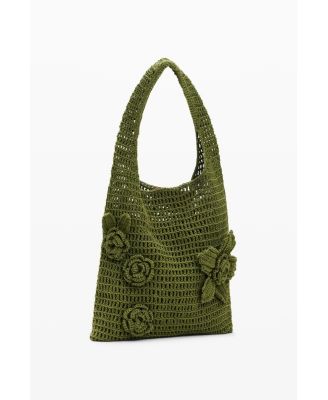 Women's Crochet Bag with Flowers