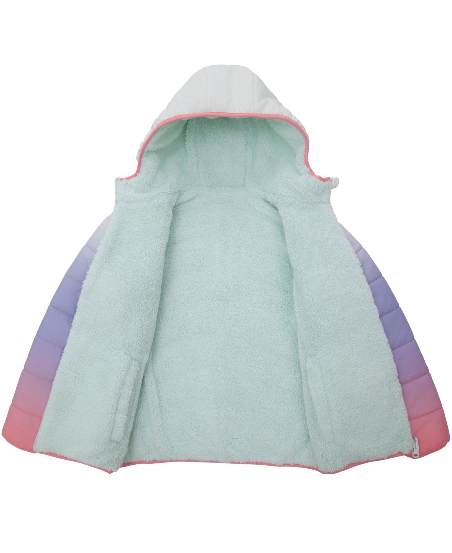 Куртка Rokka&Rolla Reversible Fleece для девочек, цвет: Cotton Candy Ombre — фото 6