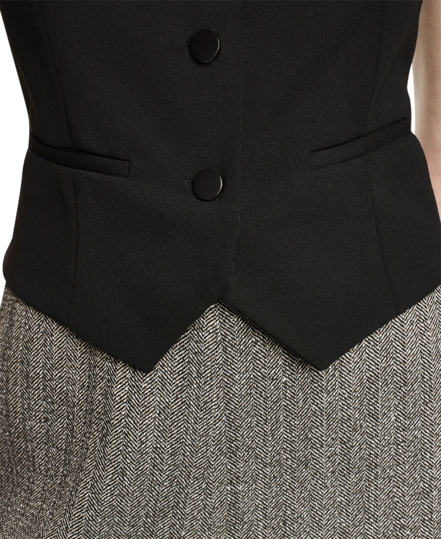 Женский комбинезон DKNY Sleeveless Wide-Leg Vest Jumpsuit, цвет: Чёрный / Слоновая кость — фото 6
