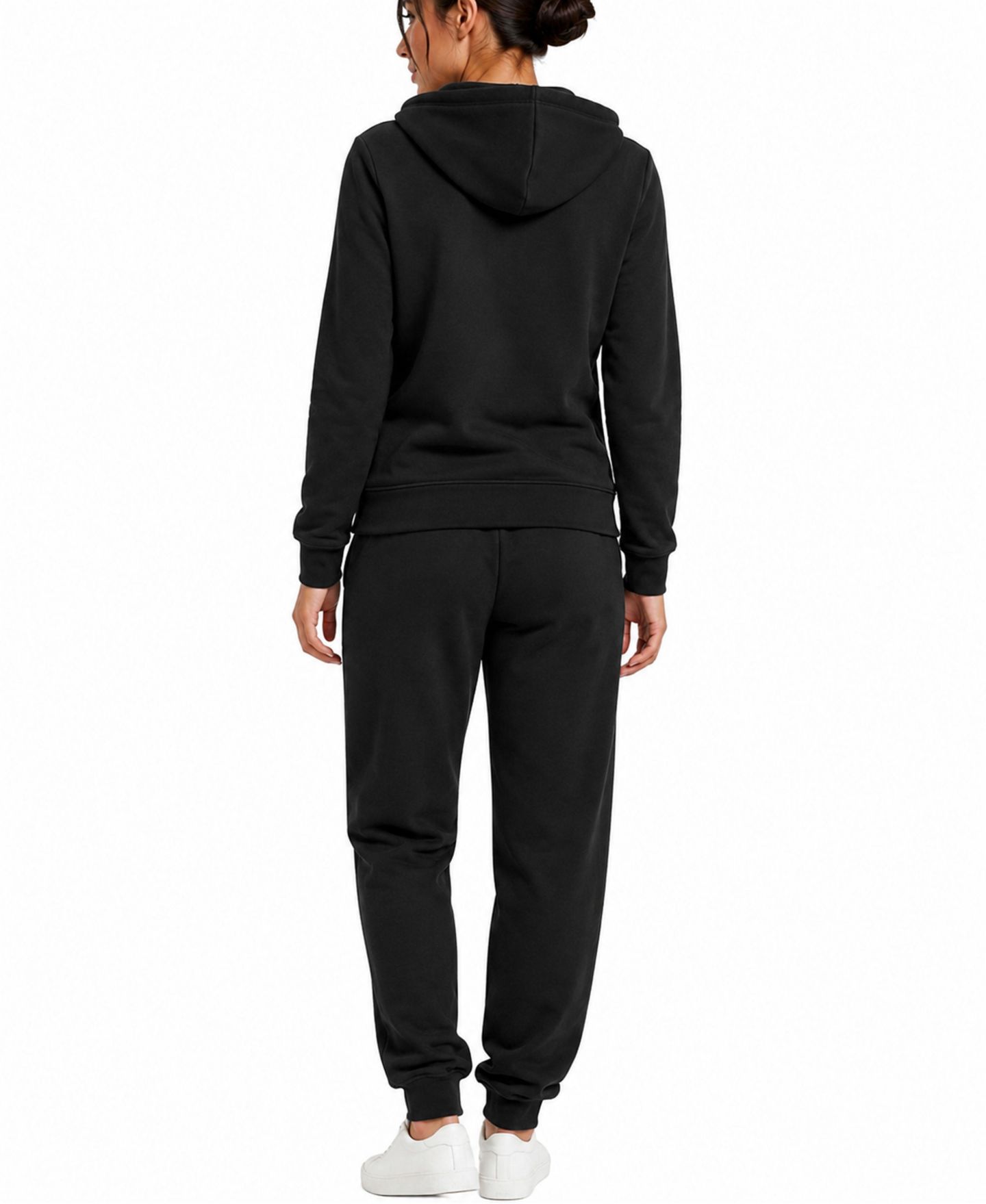 Женский комплект Blu Rock Women's Loose-Fit French Terry Hoodie and Jogger Set, цвет: Чёрный — фото 3
